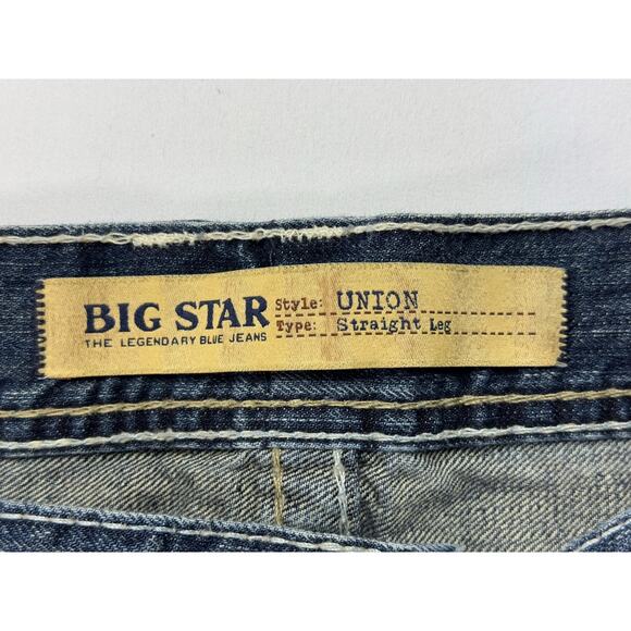 Big Star Men's Union Straight Leg Blue Denim Jeans - Size 41x32 - Picture 6 of 7